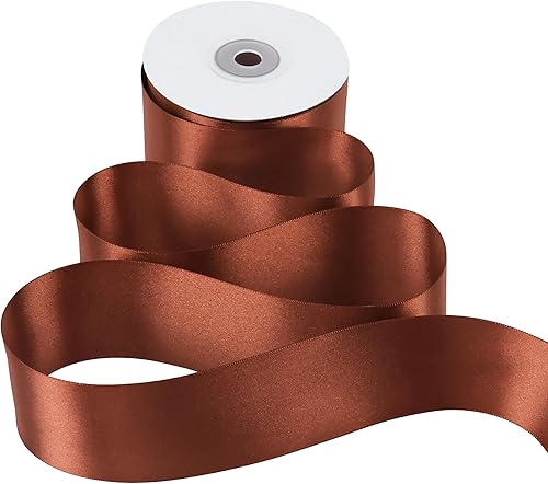 Miniatura 7 de MEEDEE Cinta de satén óxido  Cinta de satén de doble cara de 2 pulgadas por 25 yardas para Acción de Gracias, decoración de otoño, coronas, lazos,