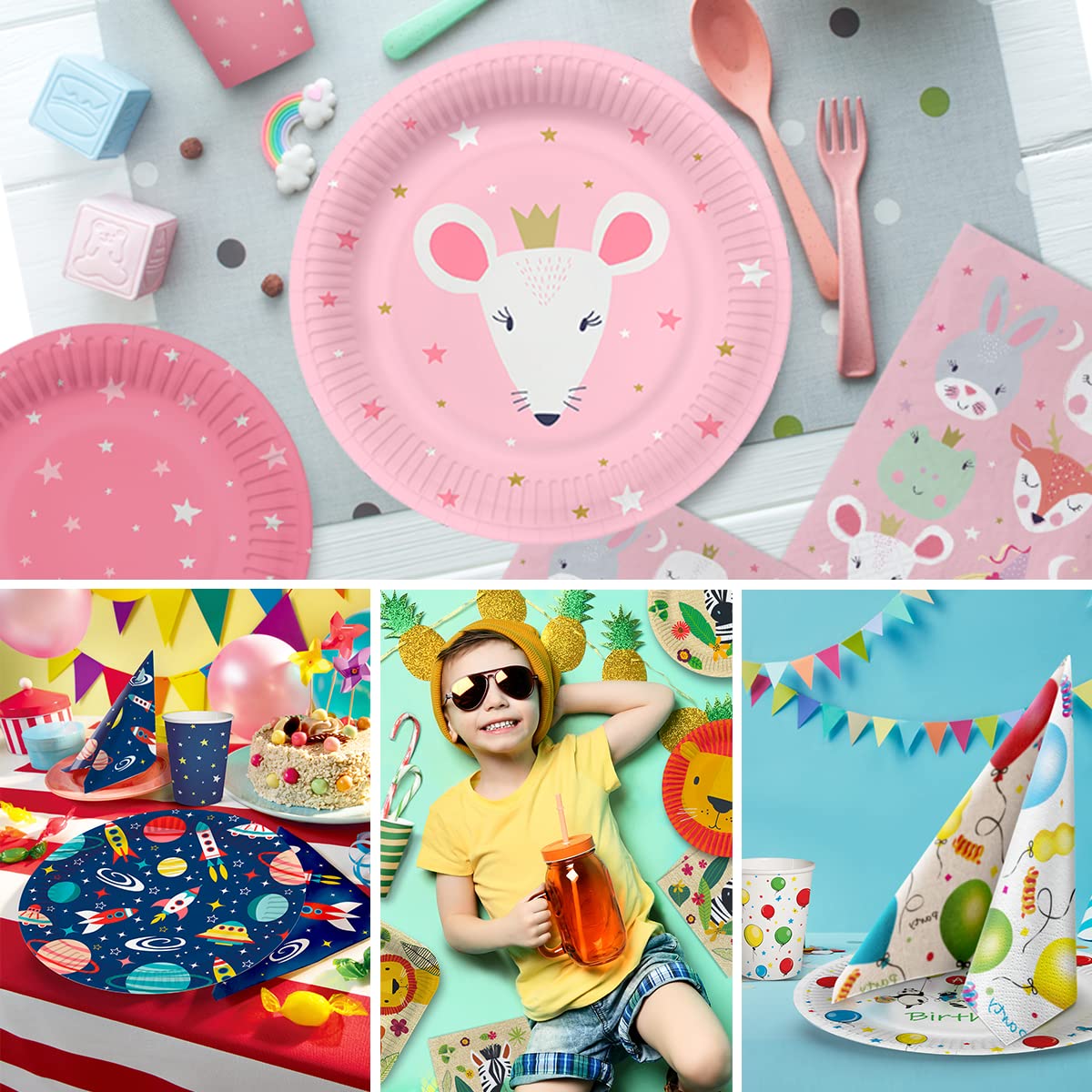 Tovaglioli Di Compleanno Per Bambini,20 PCS Tovaglioli Di Carta