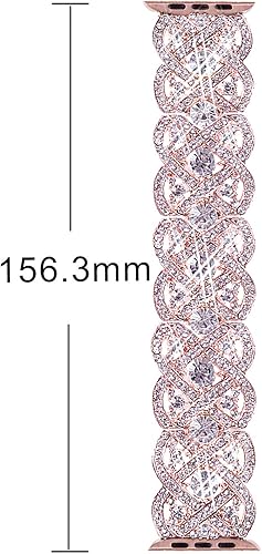 Miniatura 2 de VIQIV Bling Bands Compatible con Apple Watch Ultra Banda de 38mm 40mm 41mm 42mm 44mm 45mm 49mm iWatch Series SE 9 8 7 6 5 4 3 2 1, Pulsera de Metal