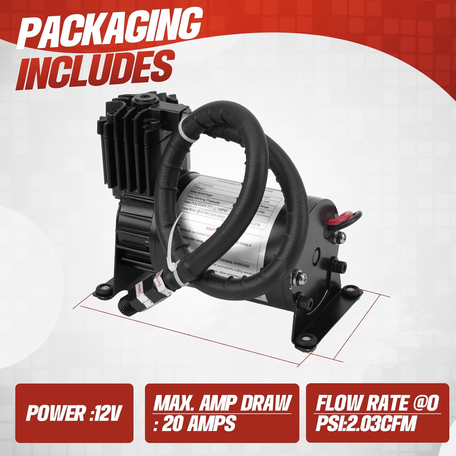 3 Gallon 6 Ports Compressed air Storage Tank 150PSI Air Compressor for Suspension/Air Ride/Bag/Car/Train/Truck Horn Aluminum 12 Liter Onboard System Air Suspension Compressor Kit (2PCS)