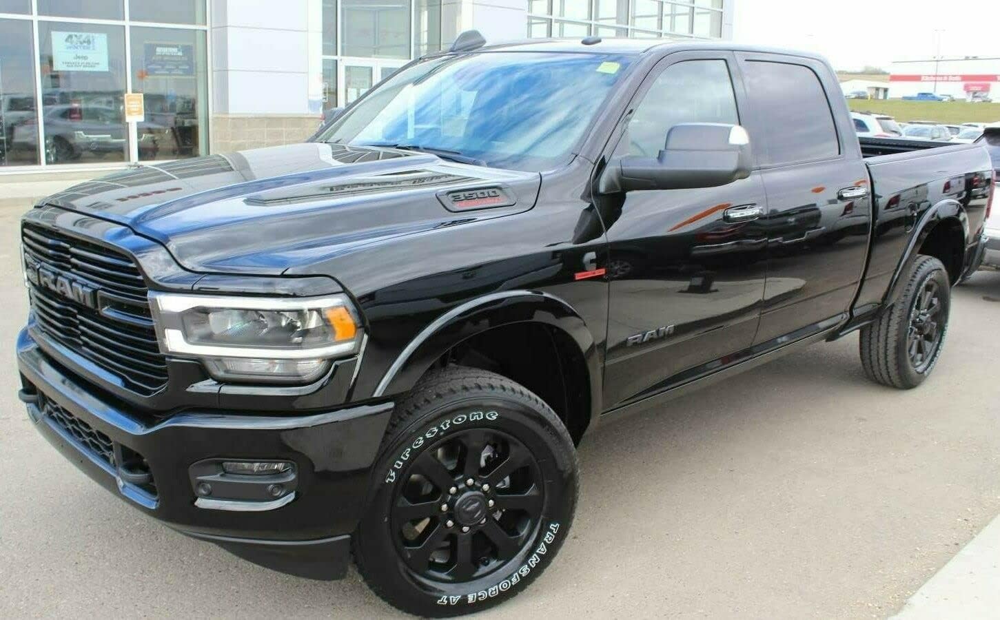 2pack OEM 3500 Heavy Duty Emblems Left Right Side Badges Hood 3D ABS Compatible with fits 3500 68632972AA 68632973AA (Black Red)