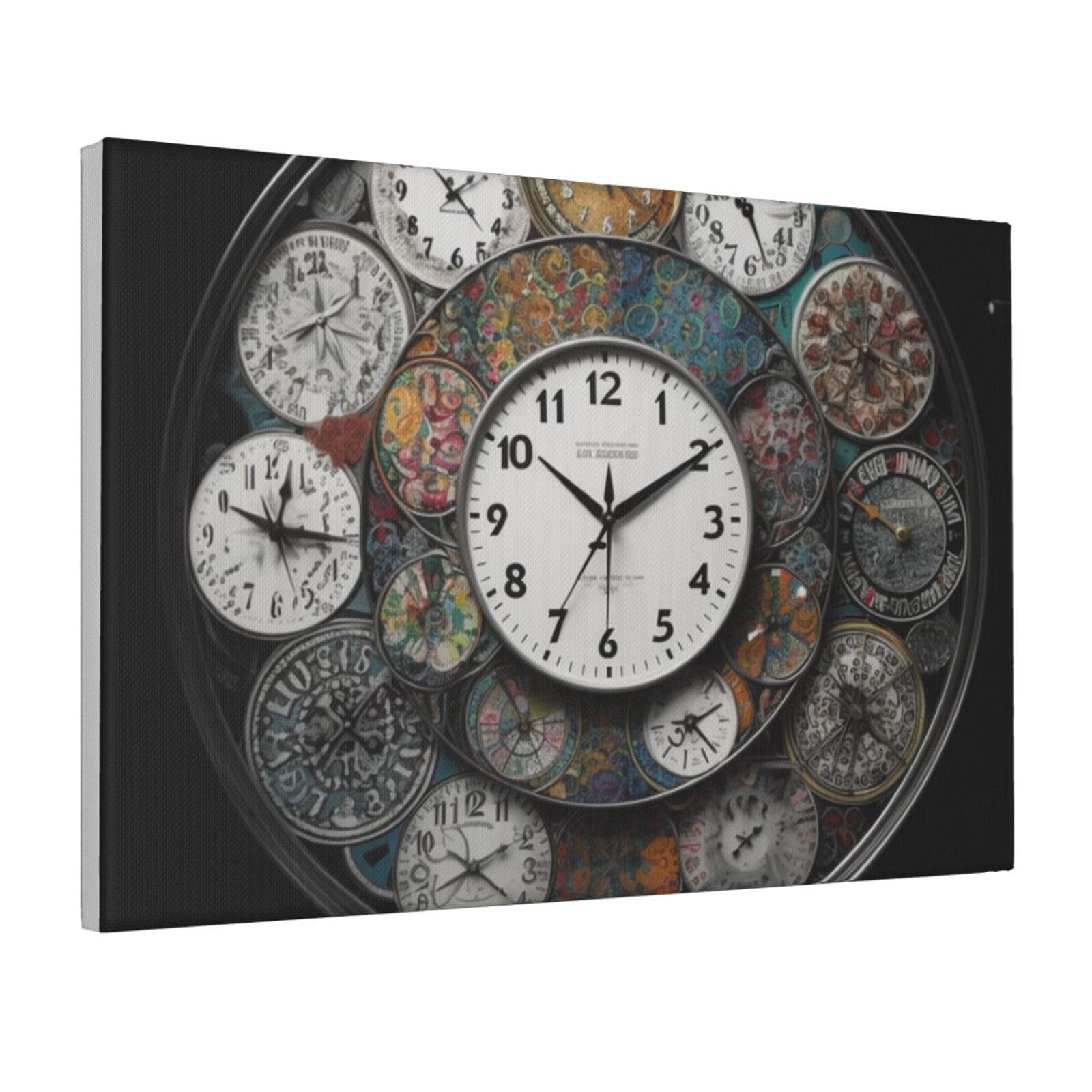 Framed Wall Art for Living Room Art Work, Clock Art Picture Prints Modern Office Wall Paintings Poster Aesthetic Wall Decorations for Home Decor Ready To Hang 12"x18"