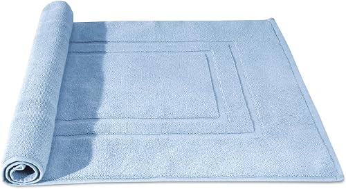 Miniatura 4 de Feather & Stitch - 2 tapetes de baño similares a toallas (30 x 21 pulgadas), tapete de rizo 100% algodón para hotel, spa, ducha, tapetes suaves y