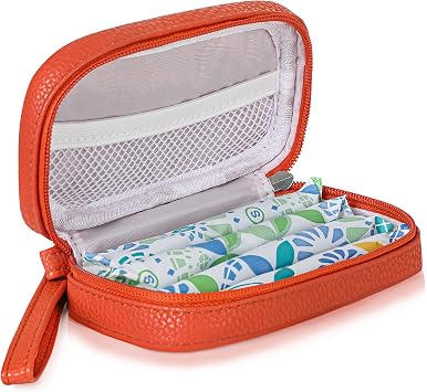 Portable Tampon Organizer - Beige PU Pouch with Handle & Zipper for Womens Period Bags