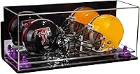 Vista 115 de Better Display Cases Acrílico 2 Mini casco de fútbol (no tamaño completo) vitrina con base de césped transparente (V46/A019)