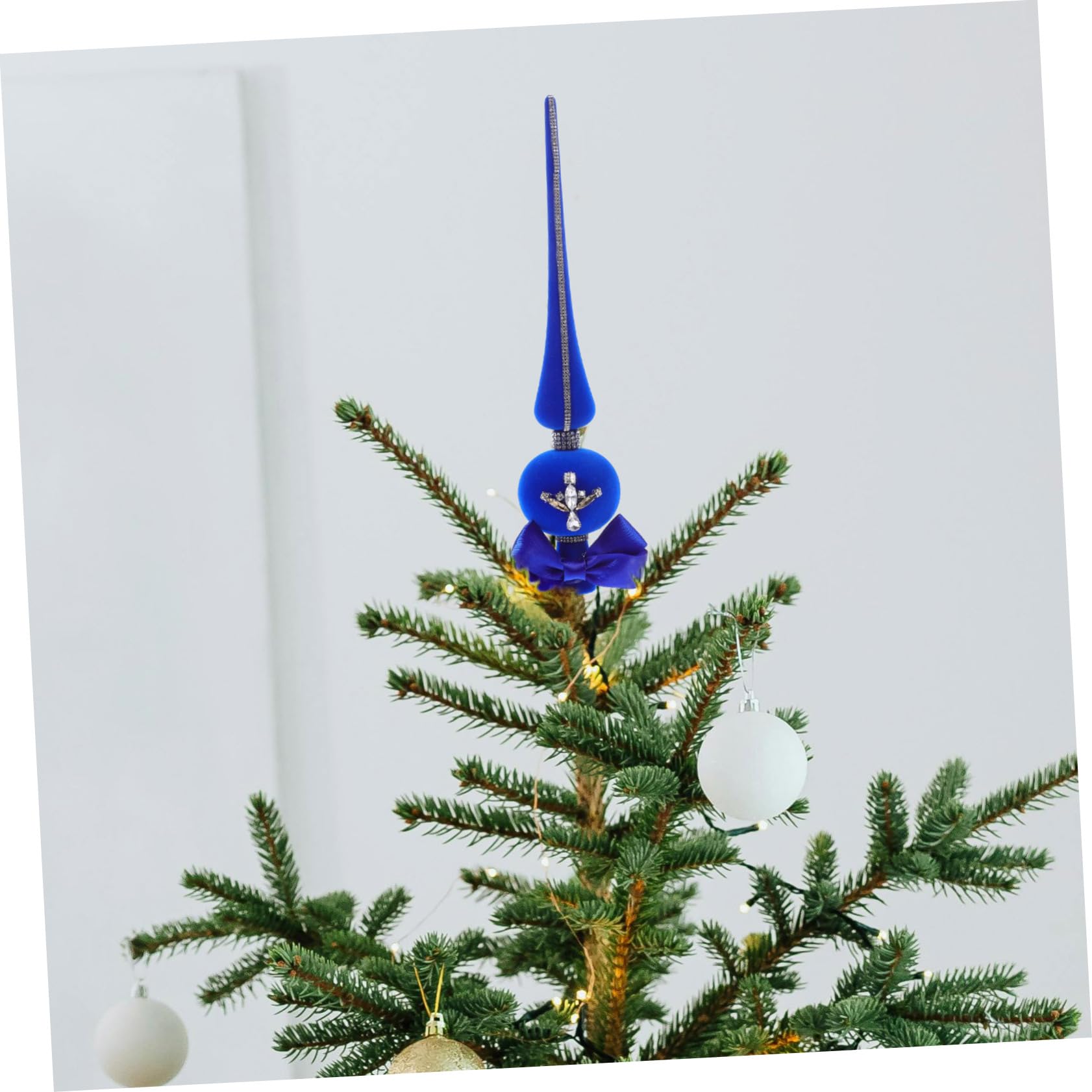 5kawałki Świąteczny Dekoracyjny Wierzchołek Choinki z Kryształkami Elegancki Ornament Boże Narodzenie Łatwy Instalacji Idealny Świąteczne Przyjęcia i Dekoracje Choinkowe