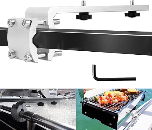 Bonbo 58182 Reemplazo para cualquier parrilla de barbacoa Kuma Kit de soporte de parrilla de montaje en riel marino interiorfuera de borda