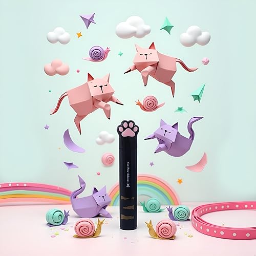 Miniatura 2 de Tijeras de pata de gato, tijeras plegables de bolsillo, pequeñas tijeras de seguridad plegables multifuncionales, cortadores de mano kawaii, mini