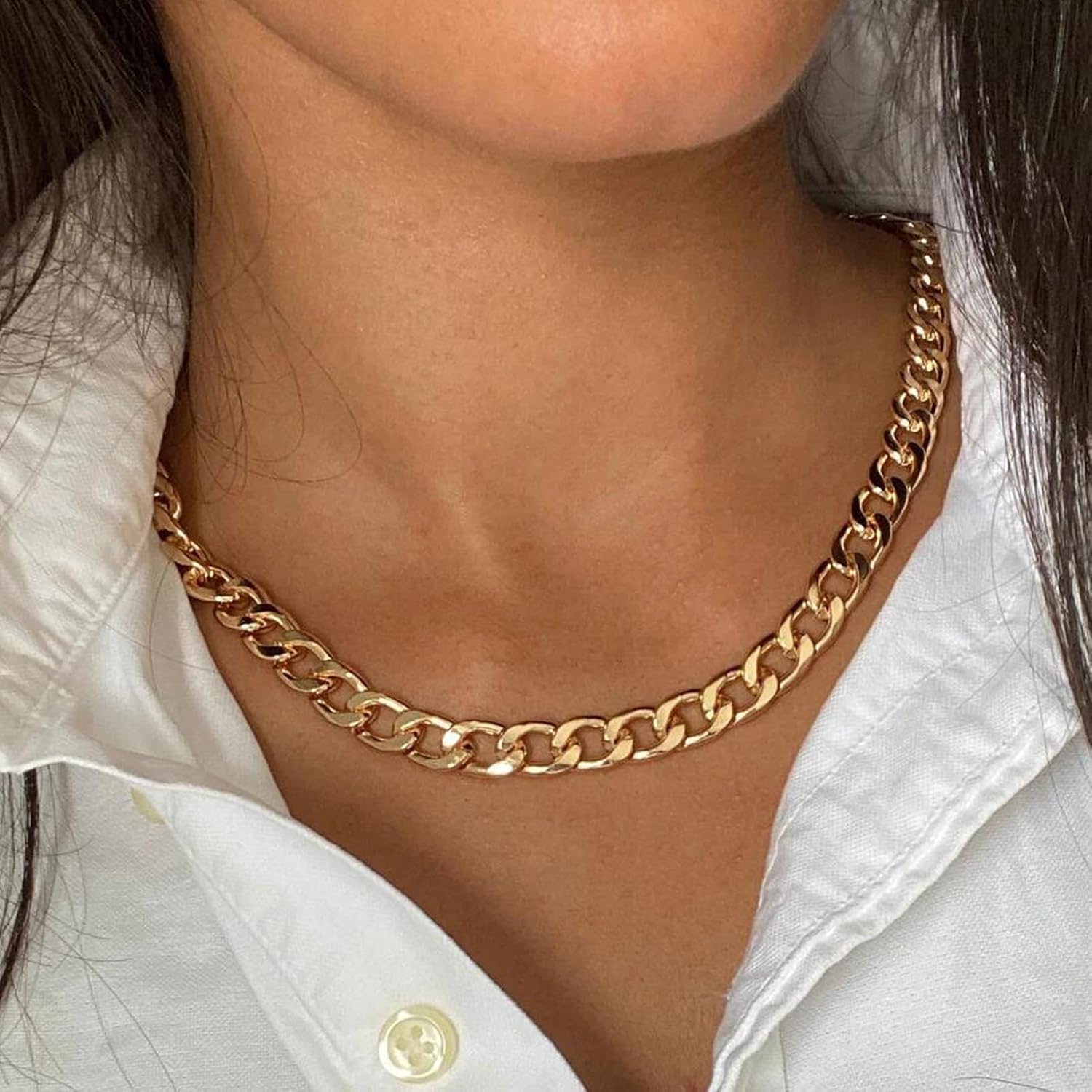 Jabogrii 16.4 Feet Gold Plated Aluminum Jewelry Making Chains Curb Cuban DIY Chain Bulk for Jewelry Making - Image 7