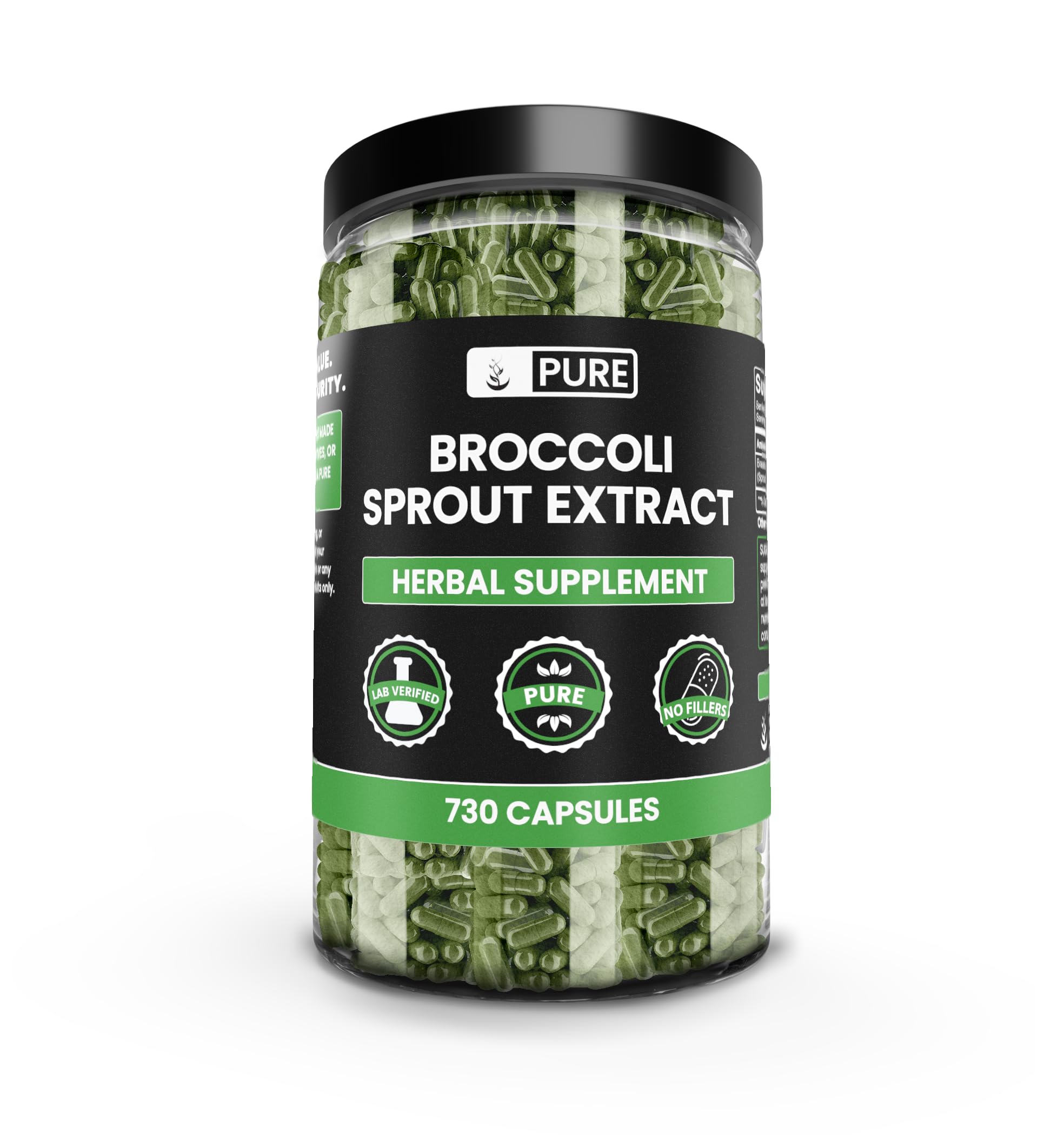 Pure Original Ingredients Broccoli Extract (730 Capsules) No Magnesium Or Rice Fillers, Always Pure, Lab Verified
