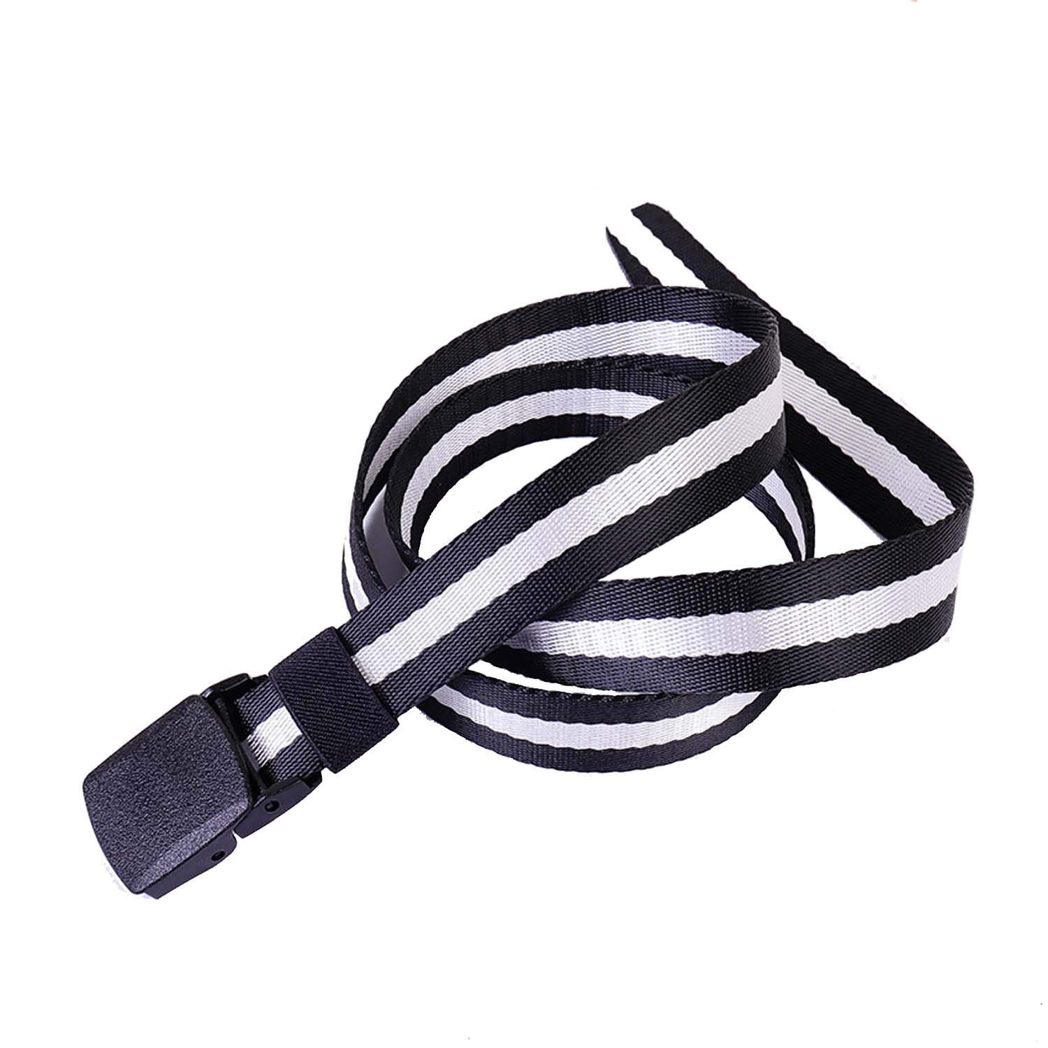 Unisex Black And White Nylon Military Tactical Belt-image-5