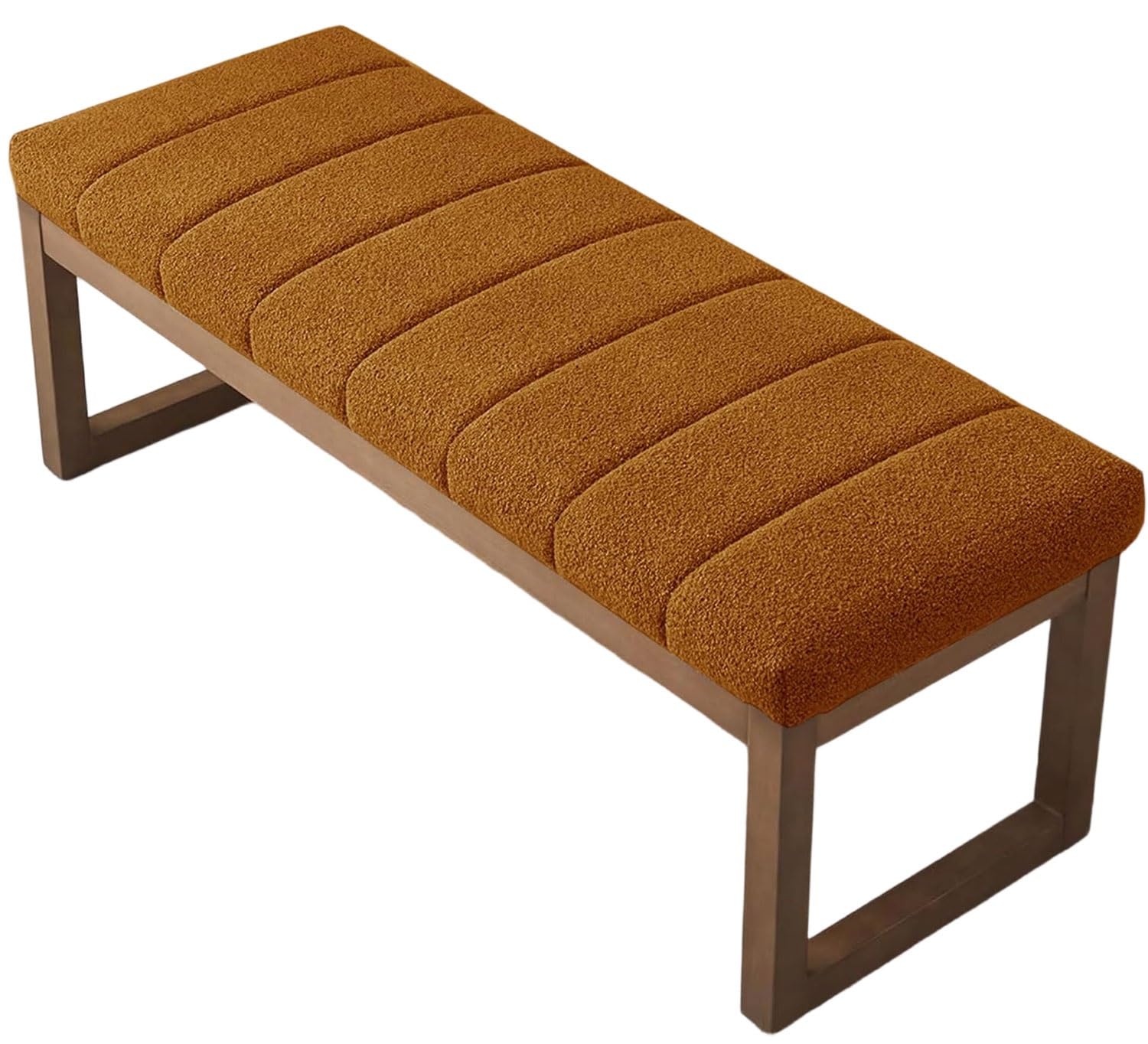 uyeoco Indoor/Outdoor Bench Cushion – 120cm/150cm/100cm/90cm x 40cm/35cm/30cm/25cm – Non-Slip Seat Pad for Bay Windows, Garden Patio, Long Chairs, Swings & Porch Furniture(Orange,25x150x5cm)