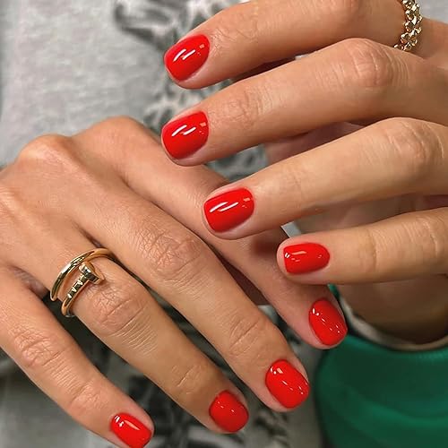 Miniatura 1 de ACDJ-08212 - Juego de 24 uñas a presión de longitud media, 12 tamaños, punta de uñas francesas, cubierta completa cuadrada con herramientas de uñas,