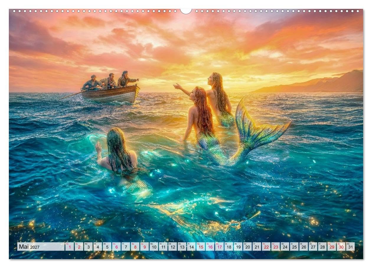 Sirenen - die unheimliche Verlockung (hochwertiger Premium Wandkalender 2027 DIN A2 quer), Kunstdruck in Hochglanz: Tauche ein in eine magische ... jeden Monat des Jahres. (CALVENDO Menschen) | DIN A2 Querformat · Premium-Wandkalender · Tauche ein in eine
