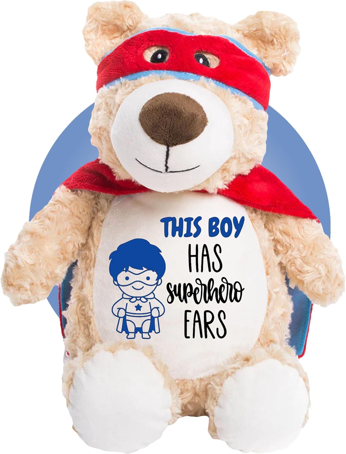 Ear Tube Gifts for Kids - Personalized 17" Superhero Bear with Name + Color Choice - Ear Tube Surgery Get Well Soon Gifts - Gift for Cochlear Implant - Ear Surgery Recovery Items