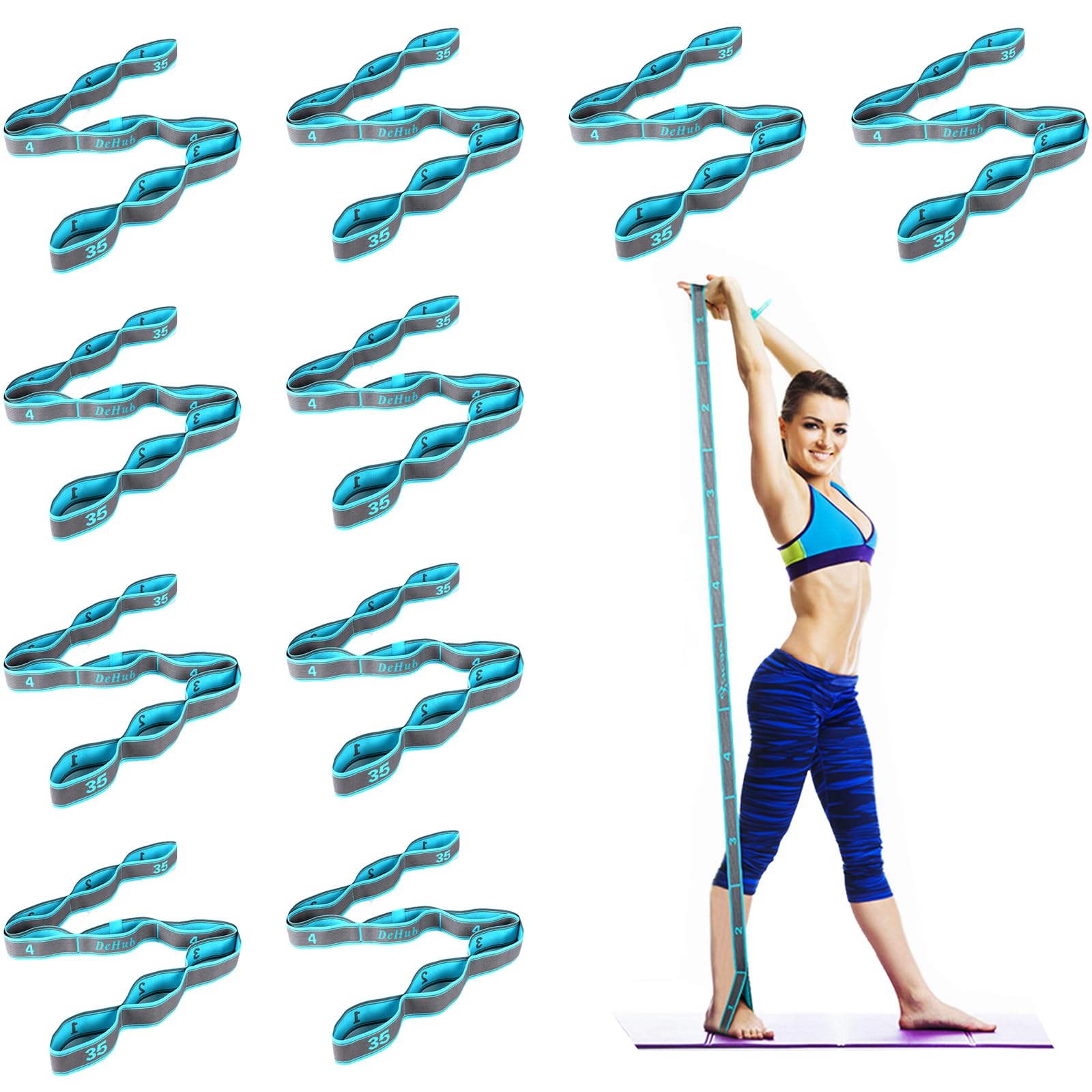 Sangle D'exercice DEHUB Avec 11 Anneaux - Bande De Résistance élastique Pour Yoga, Pilates, Fitness - 4