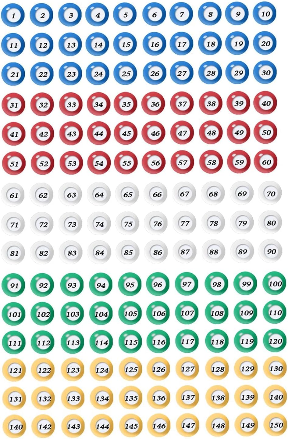 ビンゴボール150個入り タリーボール 会社の大規模グループアクティビティ 誕生日用