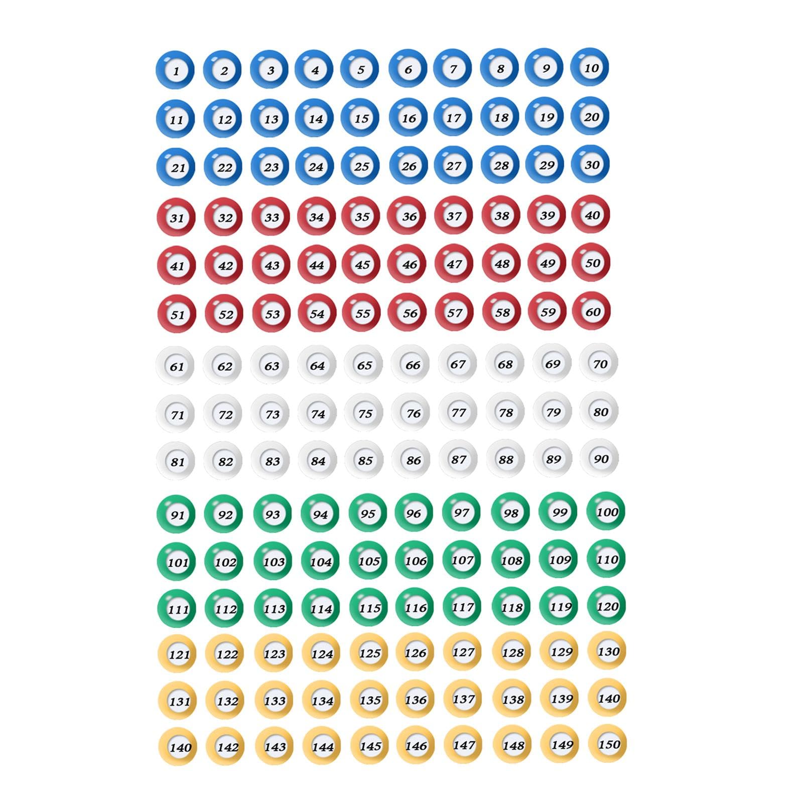 UGPLM 150x Bingo Balls Raffle Balls Numbers 1-150 Tally Ball Calling Balls for Large Group Activities Parties Game Night Traveling