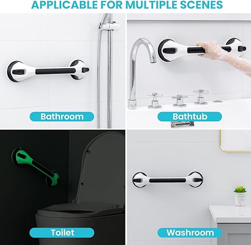 Miniatura 95 de TAILI - Barras de sujeción para la ducha con ventosa, paquete de 2 unidades, de 16 pulgadas, resistente y removible, sin taladro, impermeable