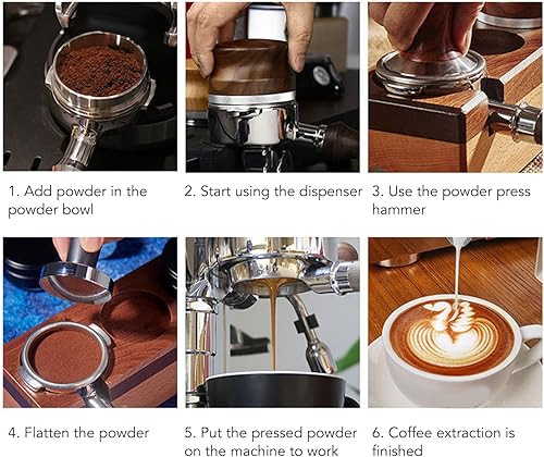 Miniatura 2 de TOPINCN Portafiltro sin fondo de acero inoxidable con diseño de doble oreja, mejora el sabor y la textura del café (F sándalo)