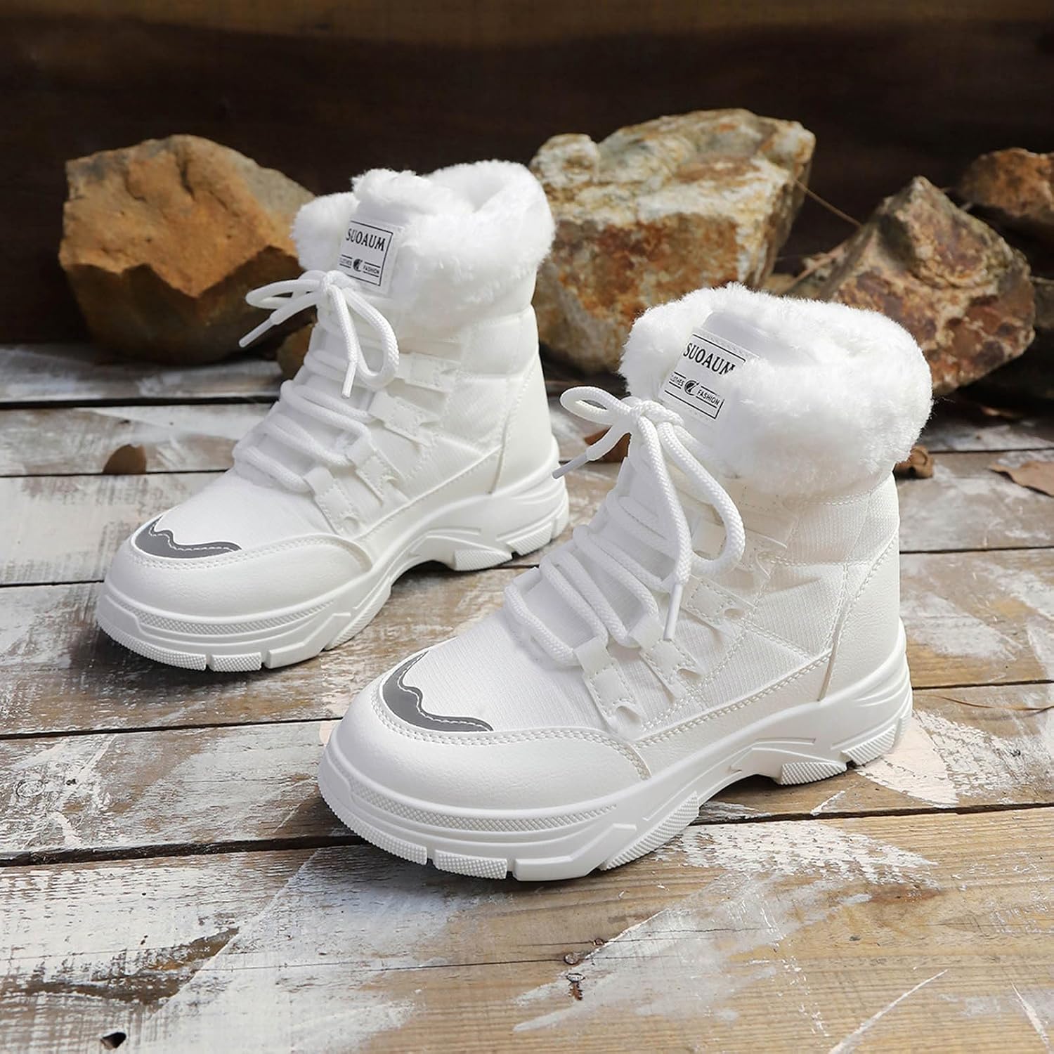 Women Fashionable Versatile Winter with Insulation Outdoor High Top Snow Boots for Cold Weather Comfortable and Warm