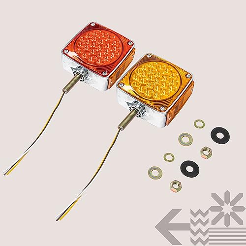 Miniatura 8 de TRUE MODS - Juego de 50 luces LED cuadradas para guardabarros de pedestal para semirremolque de 80 pulgadas de ancho DOT FMVSS-108 SAE S2T2I6P  AP2