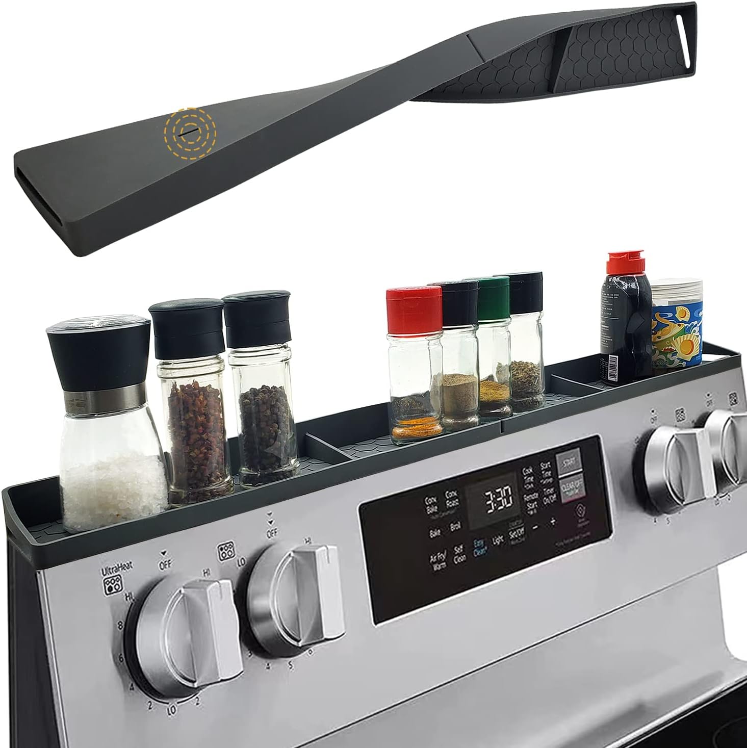 Jawesi Silicone Stove Top Shelf 30" spice shelf