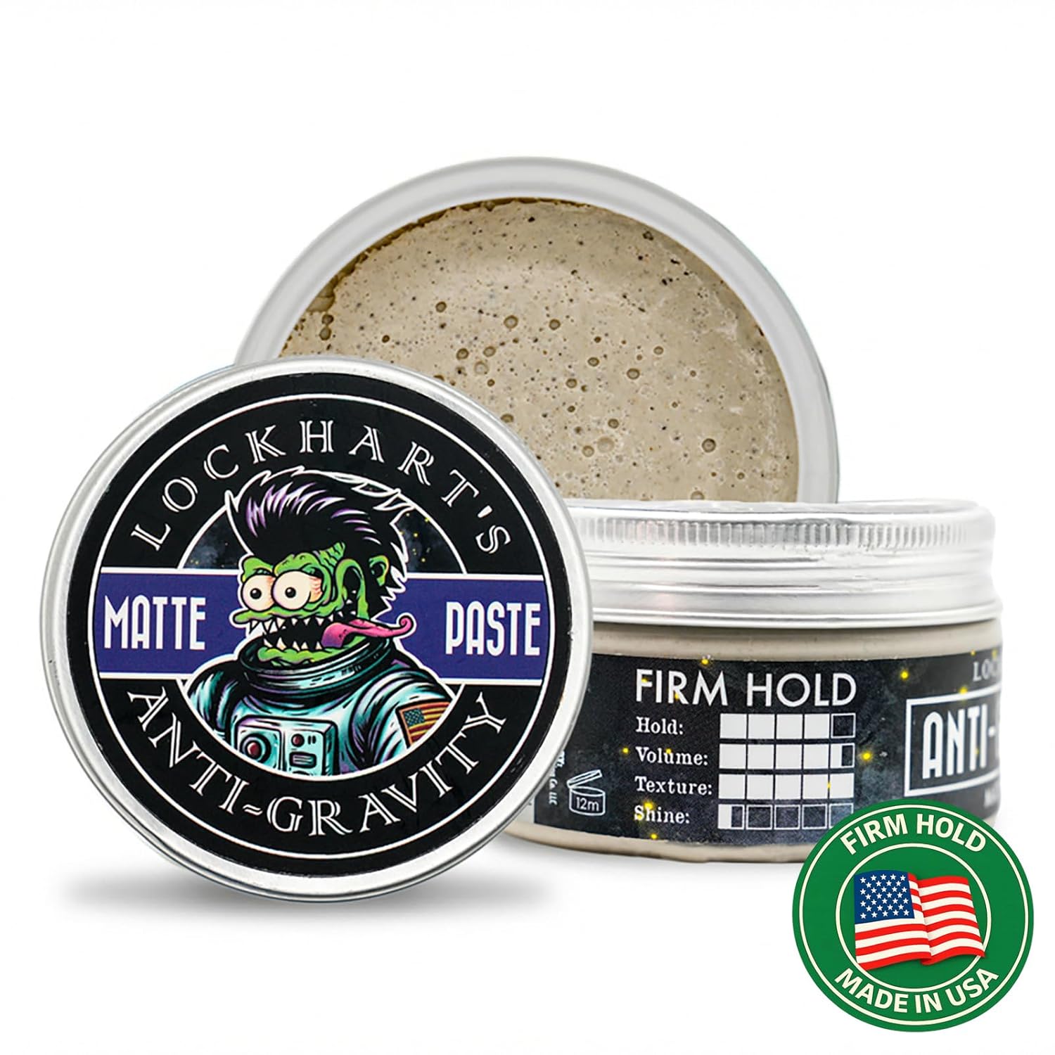 Lockhart’s Fätte Clay - Pomade For Men (3.4oz) – All-Day Hold, Natural Finish, Insane Texture and Volume – Smooth, Easy Application - Wicked Hold Without The Crunchy Hair – Sandalwood Scent