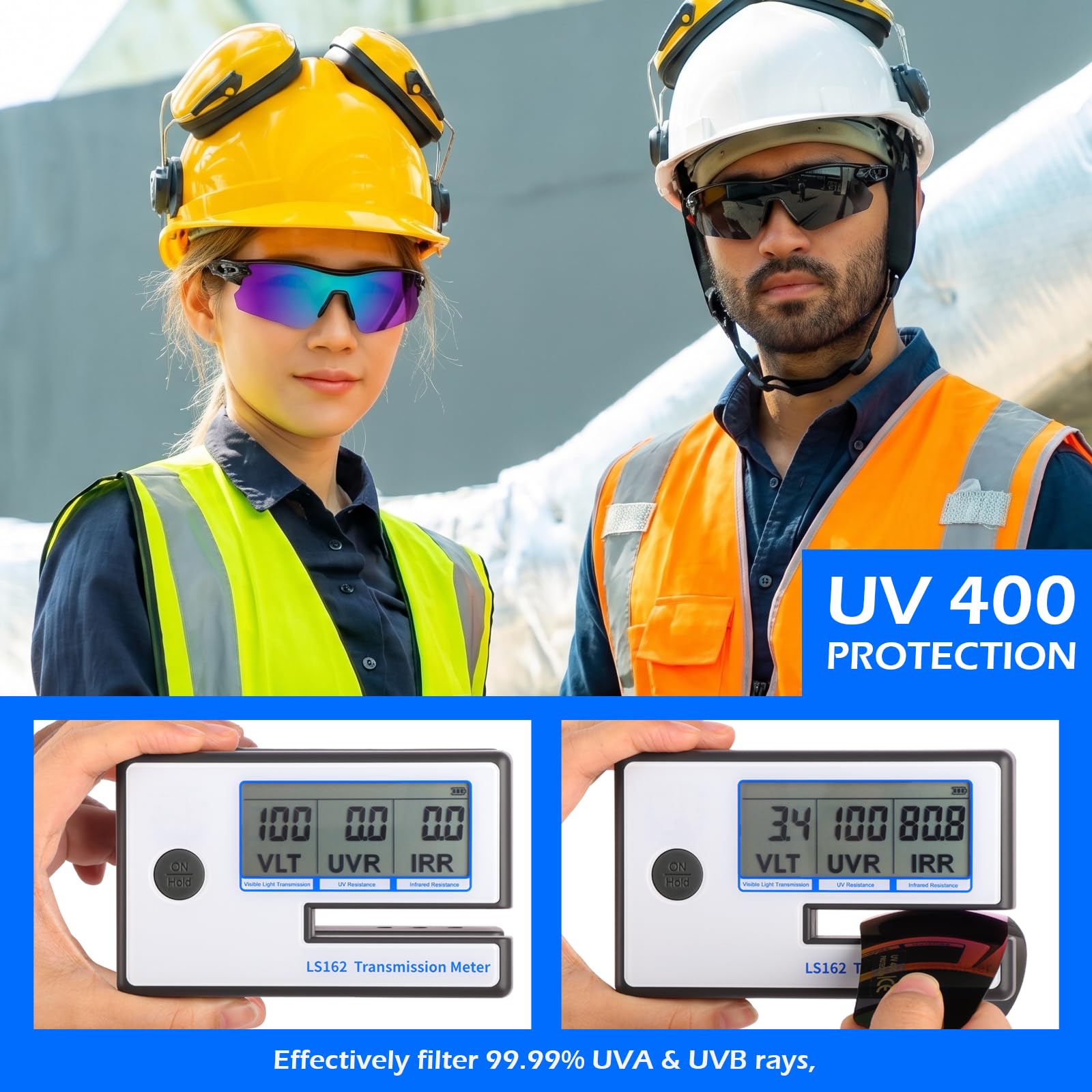 OXG Lot de 6 lunettes de sécurité pour homme et femme, ANSI Z87.1, lunettes de travail anti-rayures avec protection UV400