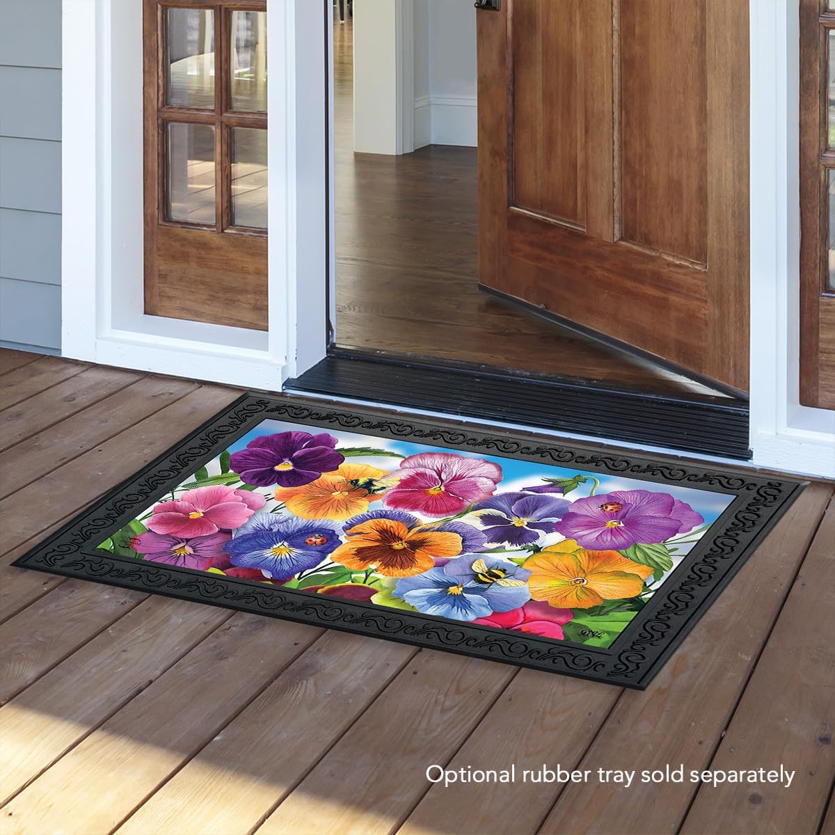 Briarwood Lane Pansies Spring Doormat