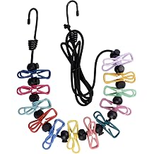 Retractable Clothesline, Portable Clothes Line for Travel with 12 Clothes Clips, for Indoor Laundry Drying line,Outdoor Camping Accessories Black-Rope