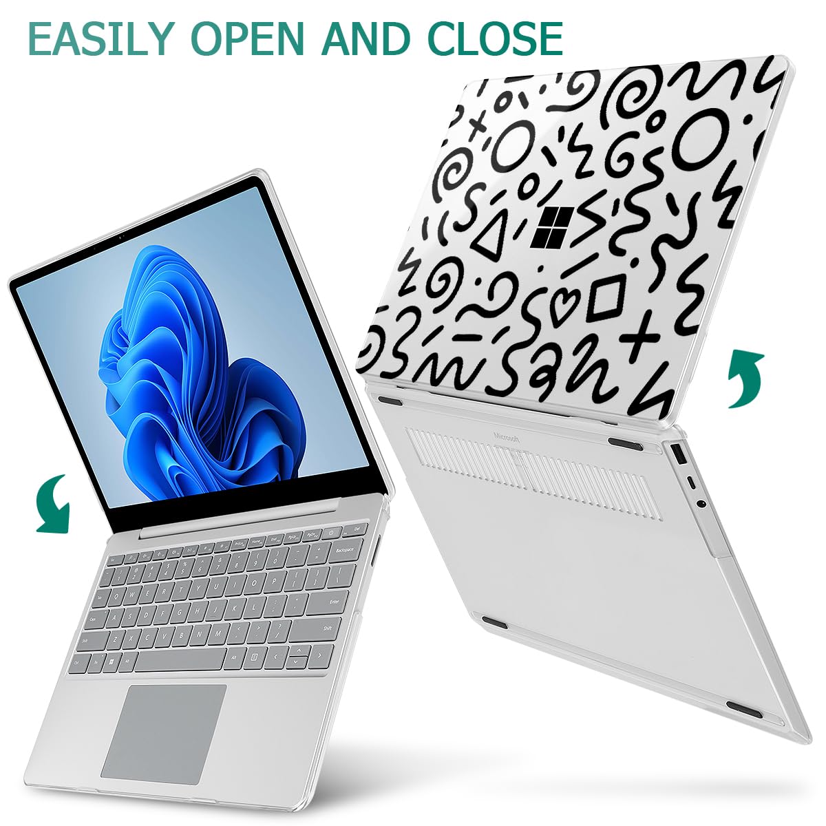 Custodia per laptop Microsoft Surface 5/4/3 da 13,5 pollici con poggiapolsi in metallo SOLO 2019-2022 Modelli di rilascio: 1868/1951, custodia rigida in plastica con copertura per tastiera e