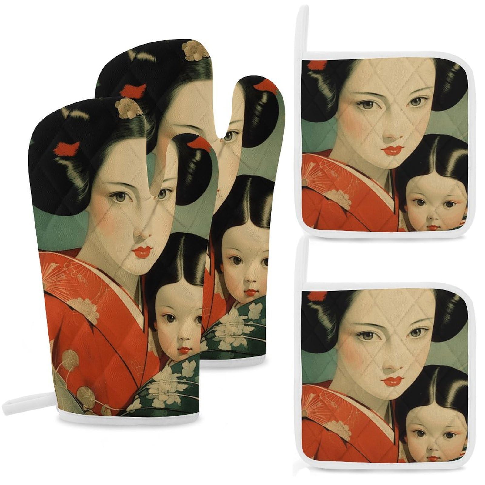 Gants de cuisine antidérapants et maniques pour cuisson au four HJUL lot de 4
