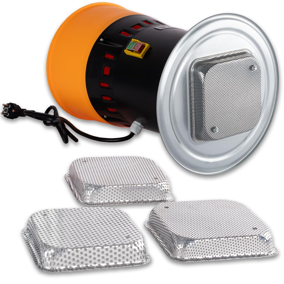 Beeketal Getreidemühle elektrisch 1000W | Profi Schrotmühle & Kornmühle mit 20L Behälter | inkl. 4 Edelstahl-Mahlsiebe (1,5-4mm) für Futterschrot, Mehl, Gewürze & Kaffee | GMB-25