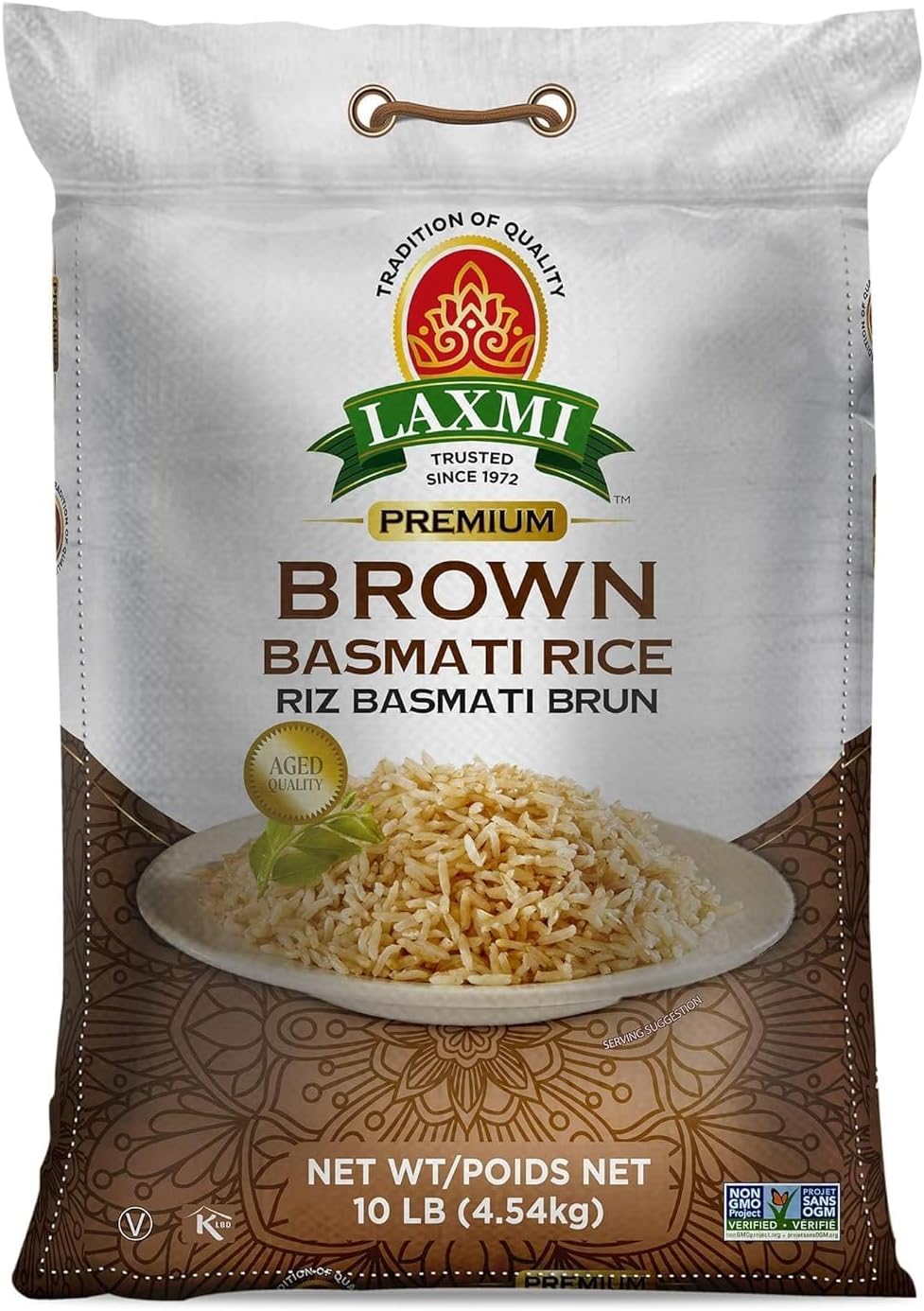 Laxmi All-Natural Brown Basmati Rice, 10 Pound Bag