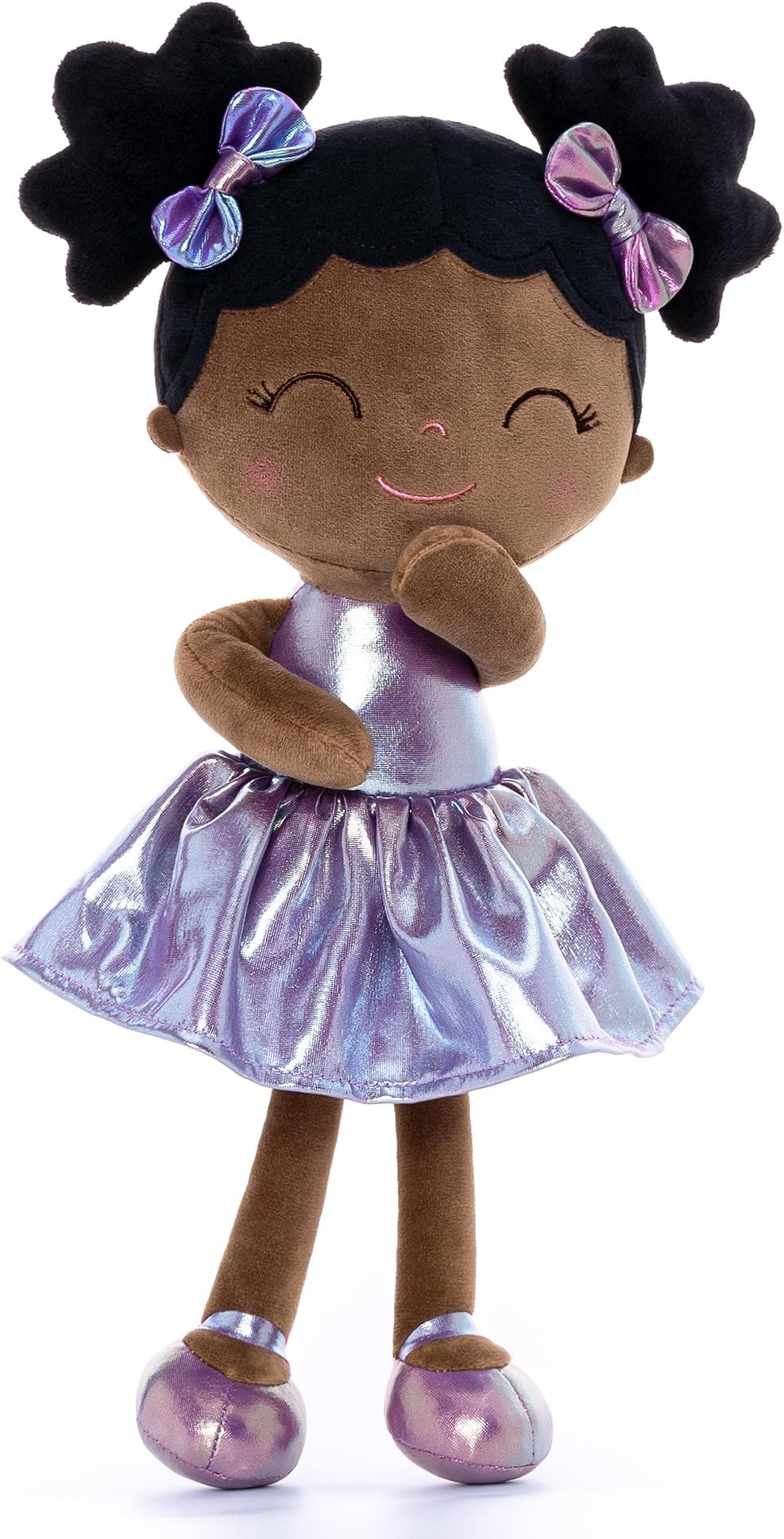 GloveleyaBaby Girl Gifts Baby Dolls Soft Doll Curvy Illusion Girl Black Purple 12inches