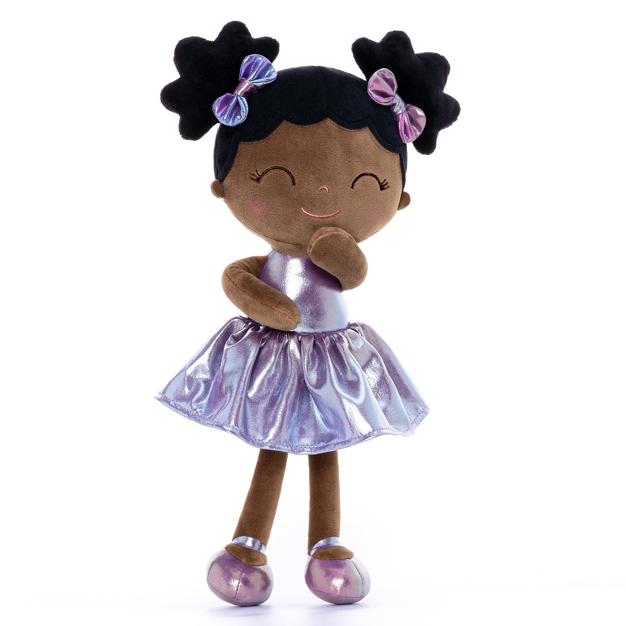 GloveleyaBaby Girl Gifts Baby Dolls Soft Doll Curvy Illusion Girl Black Purple 12inches