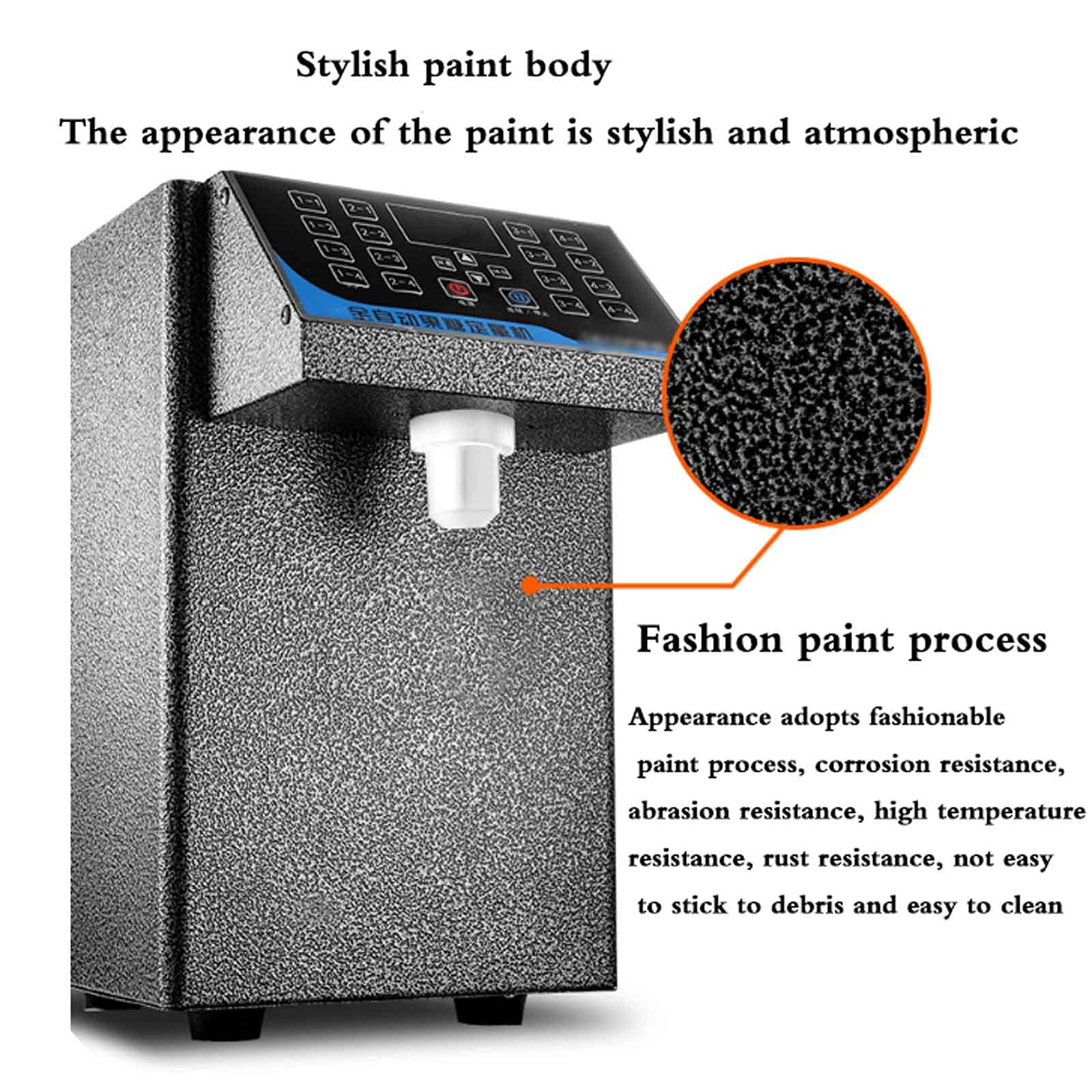 Dispenser Automatico di Fruttosio Commerciale Piccolo Distributore Automatico di Sciroppo, Attrezzatura per Negozio di tè al Latte, Temperatura Costante Stereo a 360°, 25x35x42cm