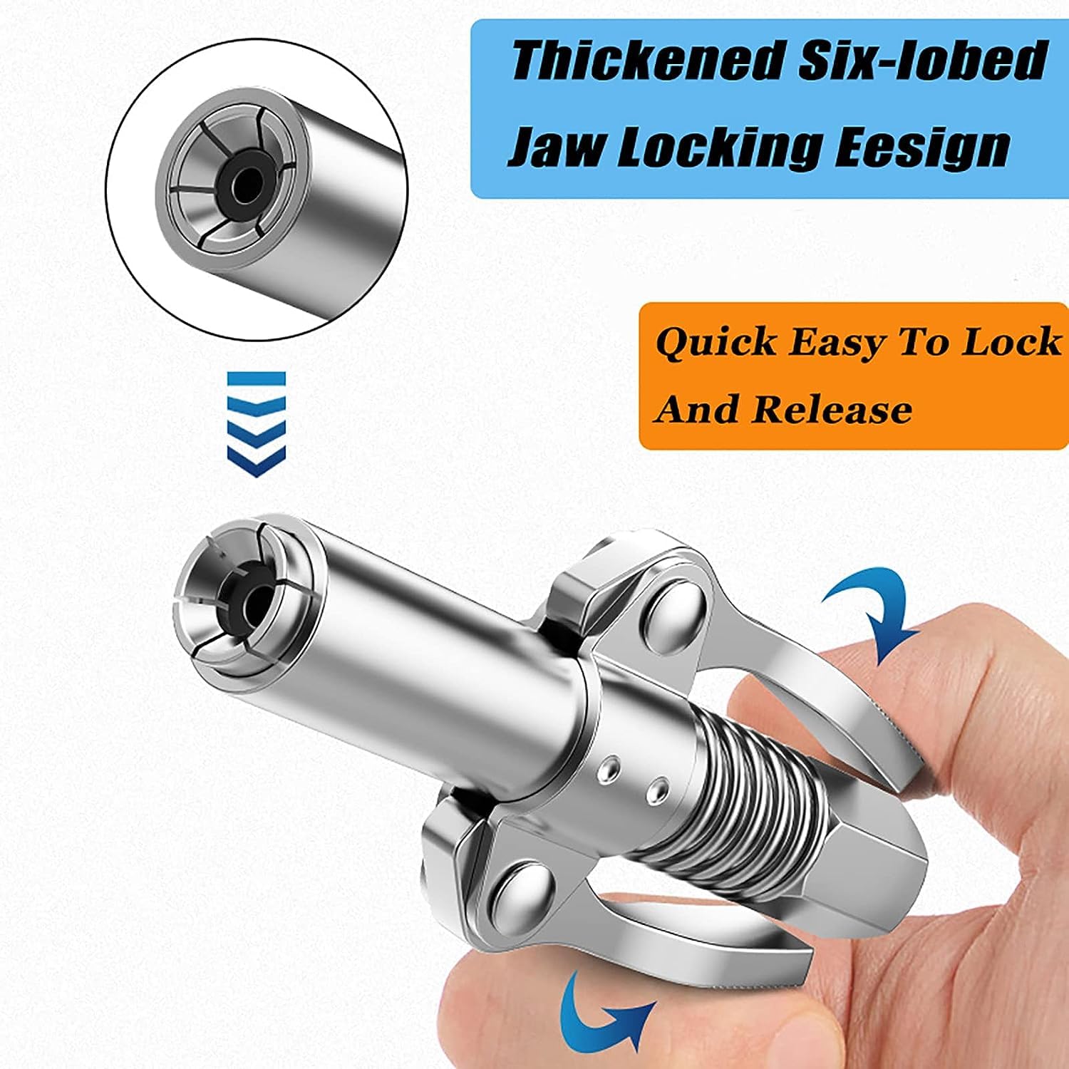 Pistola Per Grasso Manuale Con Tubo - Ingrassatore Autobloccante Per Manutenzione Meccanica - Foto 8