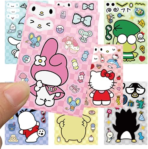 Miniatura 9 de Lindas calcomanías de anime para niños, 24 hojas para hacer tus propias calcomanías de anime de dibujos animados, calcomanías para adolescentes,