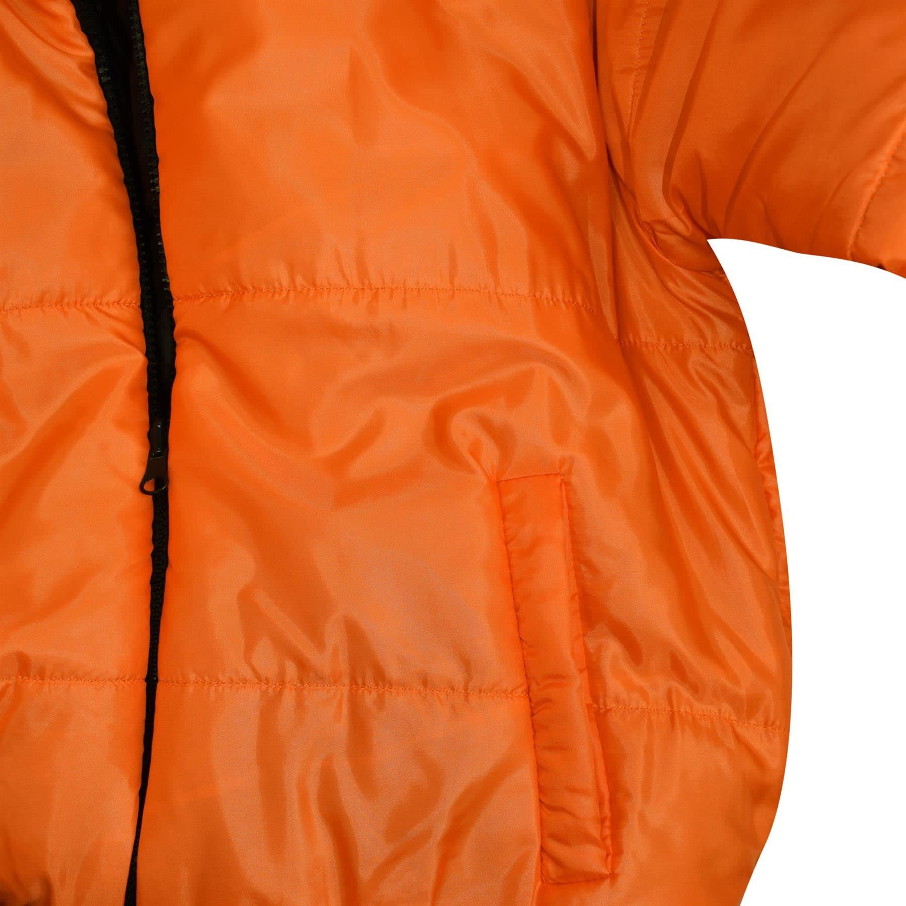 A2Z 4 Kids Dziewczyny Chłopcy Kurtka Dwustronna, Krótka, Z Kapturem, Wyściełana Podszewką Kurtki Puchowe - Reversible Jacket 492 Orange 9-10.