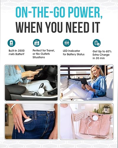 Miniatura 8 de Cable USB-C retráctil, cargador de pared portátil y banco de energía de carga rápida, todo en uno para iPhone 15, iPhone 16, OnePlus, Samsung,