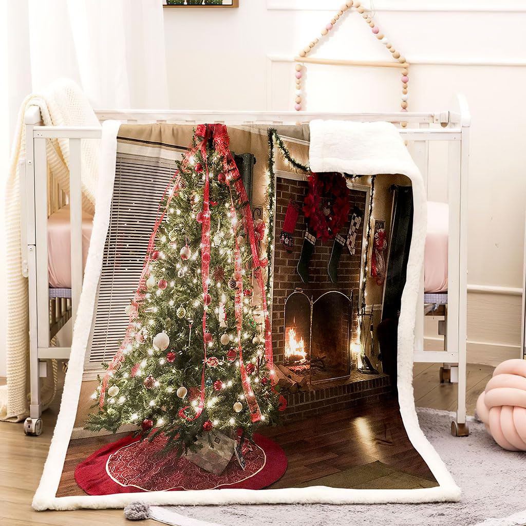 Manta De Franela De Microfibra 180X220Cm Manta De Felpa Suave para Sofá Cama 3D Decoraciones Navideñas Impresión Patrón Polar Invierno Gruesa Y Esponjosa Caliente Transpirable