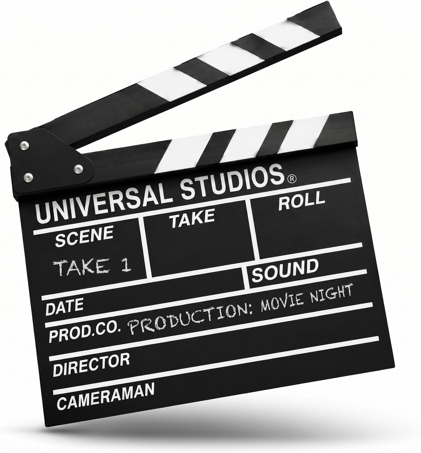 BIGOTTERS Movie Film Clap Board, Hollywood Clapper Board Wooden Film Directors Clapboard Photography Props for Movie Theme Party Decorations Night Party Accessory with Black & White, 12"x11"