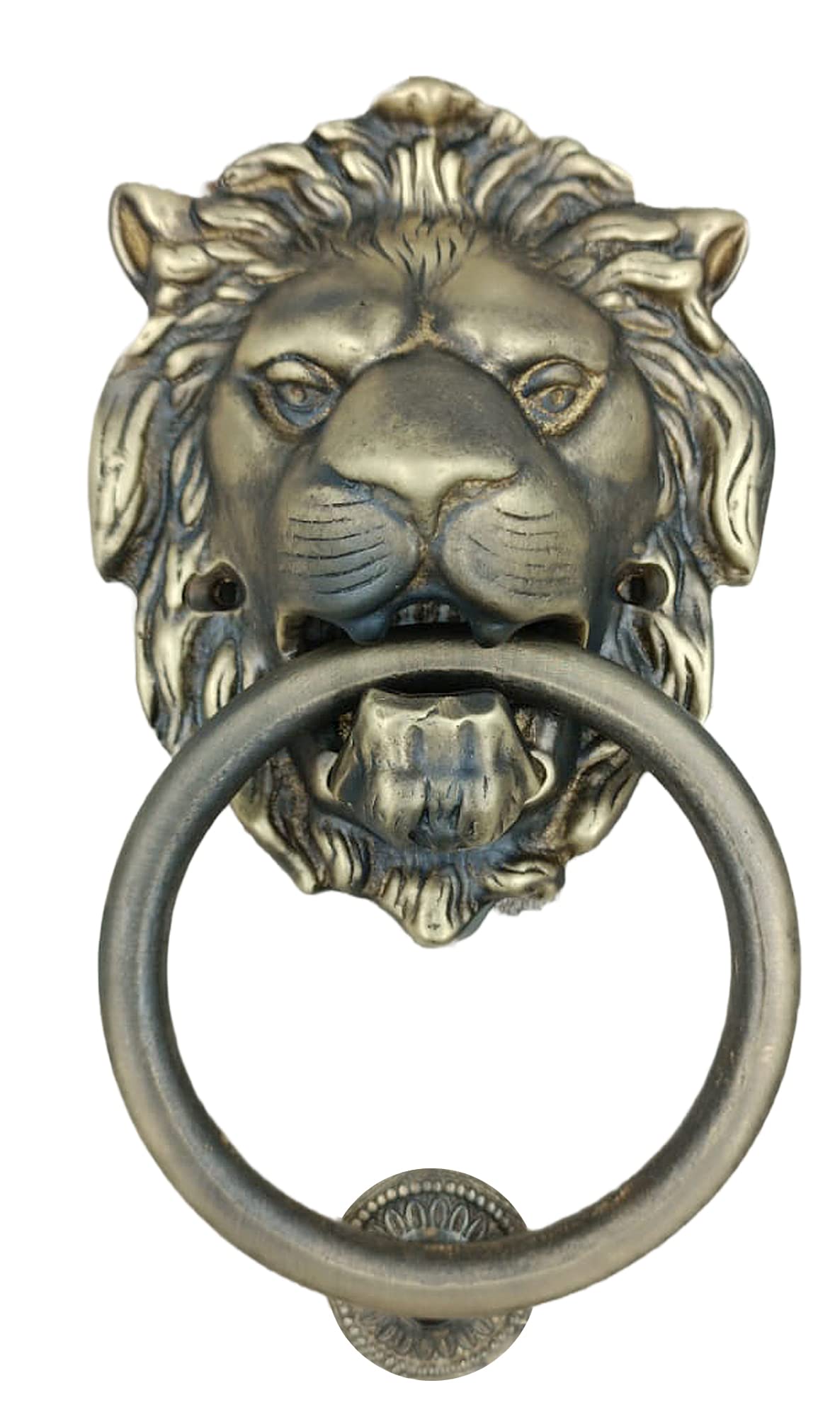 Anatolica Lions Head Door Knocker,7.1 inches,Solid Brass,Regency Period,Antique Bronze