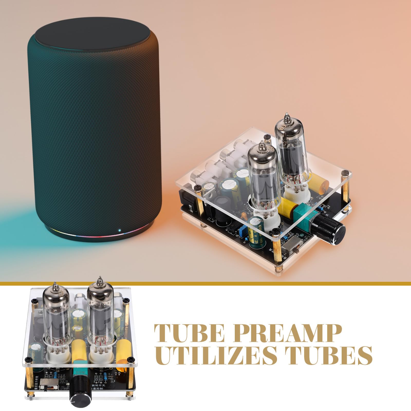 Angoily Röhrenradio Bausatz mit Phono Vorverstärker für Plattenspieler HiFi Röhrenvorverstärker mit PCB und ABS Material für Moderne Heimkino Selbstgemacht Systeme