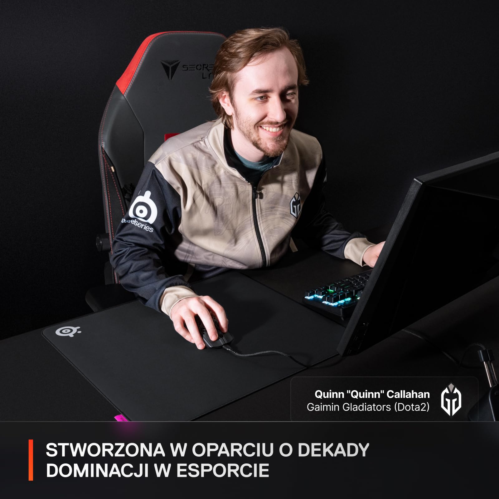 SteelSeries, podkładka QcK L Performance Speed - Dodatkowa gęstość dająca poślizg - Niskoprofilowe przeszycia krawędzi - Antypoślizgowa podstawa z neoprenu - Rozm. 490 x 420 mm - FPS, MOBA, RTS, MMO