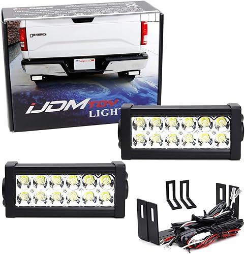 iJDMTOY Barras de luz LED de marcha atrás compatibles con Ford F150 2015-20, Raptor 17-20, incluye (2) barras de luz LED de alta potencia de 36 W,