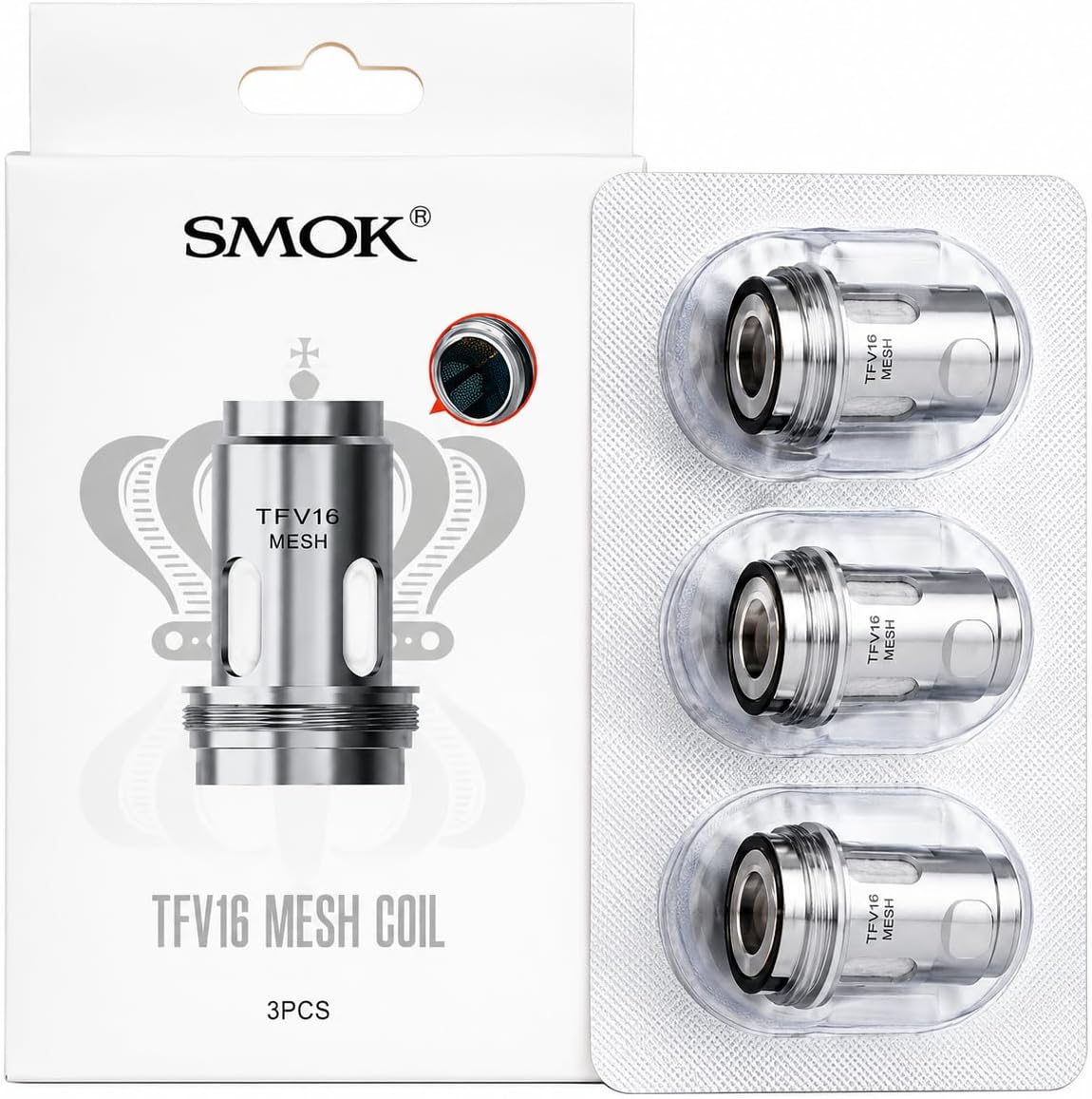 SMOK TFV16 Mesh Coils 0.17 Ohm, Replacement Vape Coil Heads for TFV16 Tank, Pack of 3, No Nicotine
