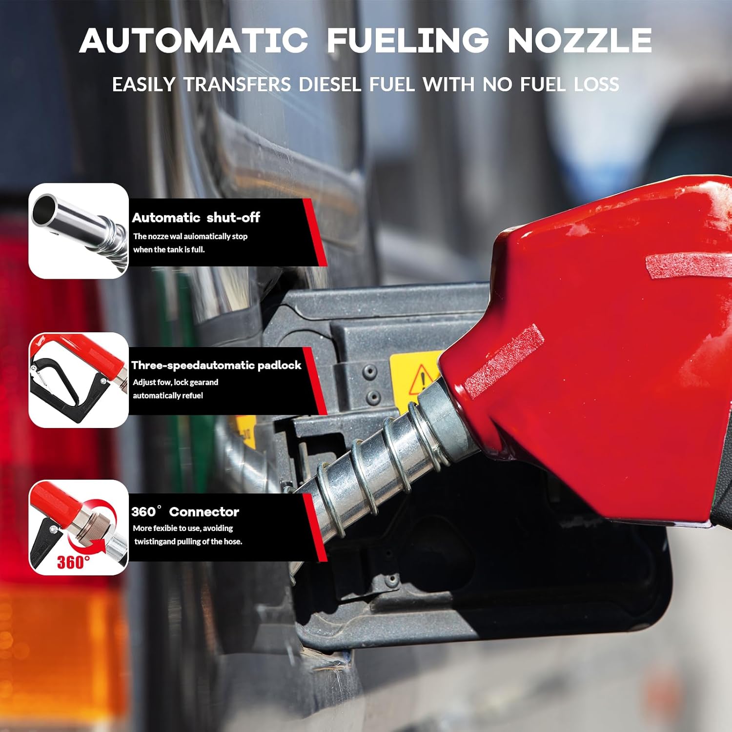 Garvee Portable Fuel Tank, 48 Gallon Diesel & Gasoline Transfer Tank With 12V Electric Pump, 10 GPM Flow Rate, 13.1 ft Hose, Auto Fueling Nozzle , Durable Fuel Transfer Tank for Easy Transportation, Gray